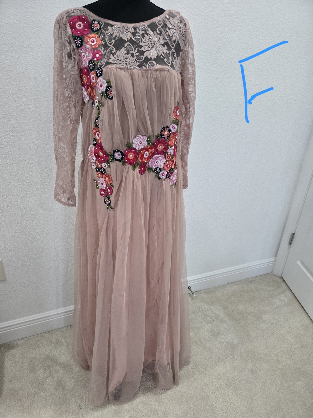 Blush Pink Embroidered Gown